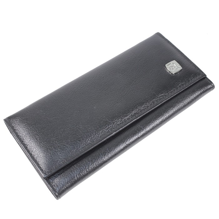 Портмоне женское, 2 отдела для купюр, для монет, для кредитных карт, цвет чёрный