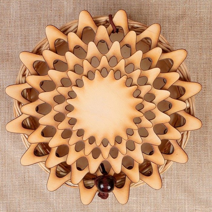 Шкатулка «Узорная», резная крышка, 15х15х6 см, шпон