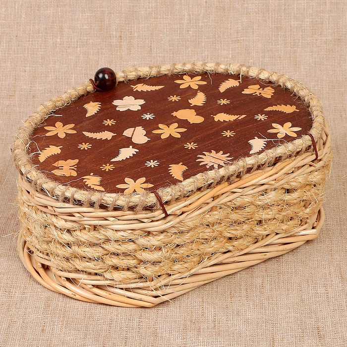 Футляр подарочный «Осень», инкрустация берестой, 22х16х8,5 см