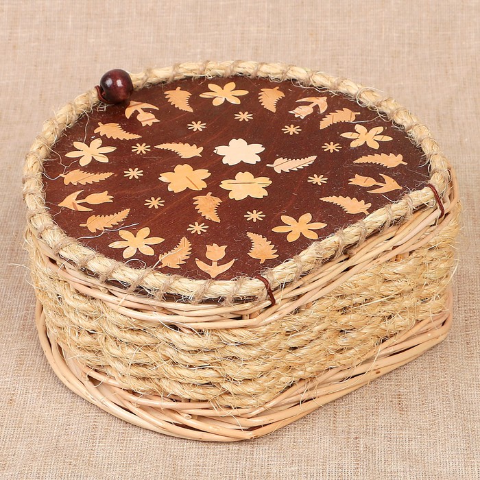 Футляр подарочный «Осень», инкрустация берестой, 19х17,5х8,5 см