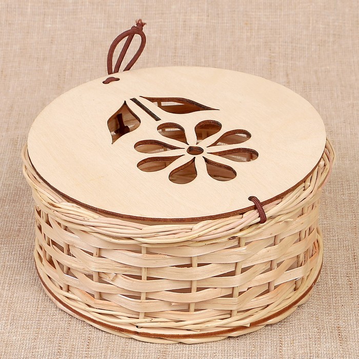 Шкатулка «Цветок», 15х6 см, шпон