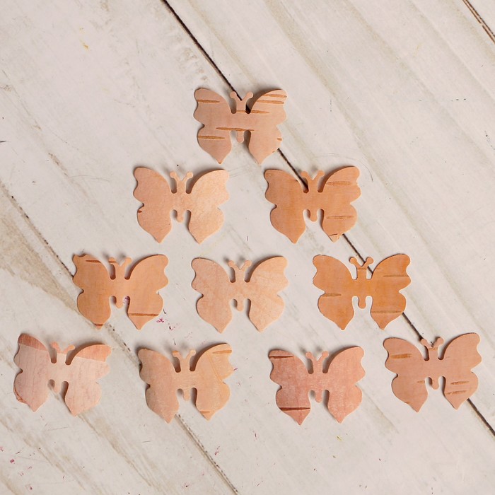 Набор заготовок для творчества «Бабочки», 10 шт, 2,3х1,8 см, береста