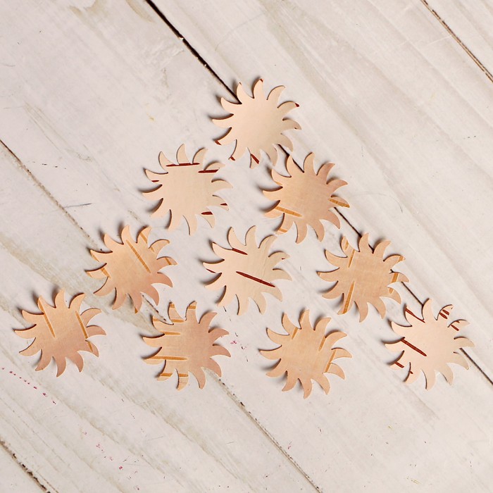 Набор заготовок для творчества «Солнышко», 10 шт, 2,5х2,5 см, береста