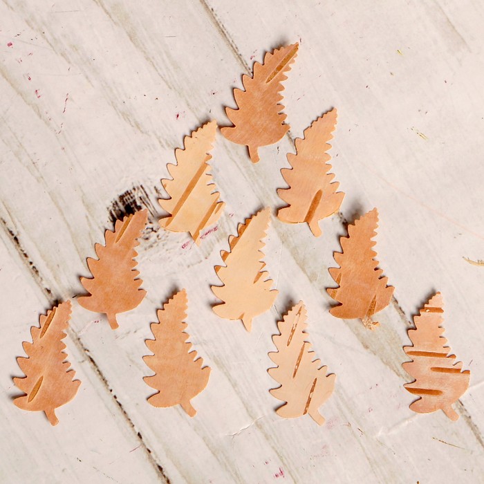 Набор заготовок для творчества «Папоротник», 10 шт, 2,5х1,5 см, береста