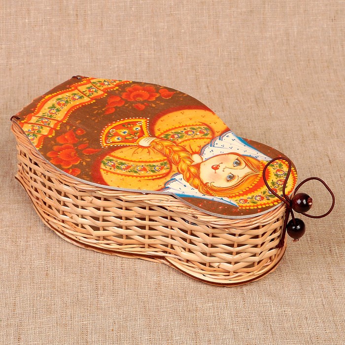 Футляр подарочный «Матрёшка Любава», средняя, ива 15х6х25 см