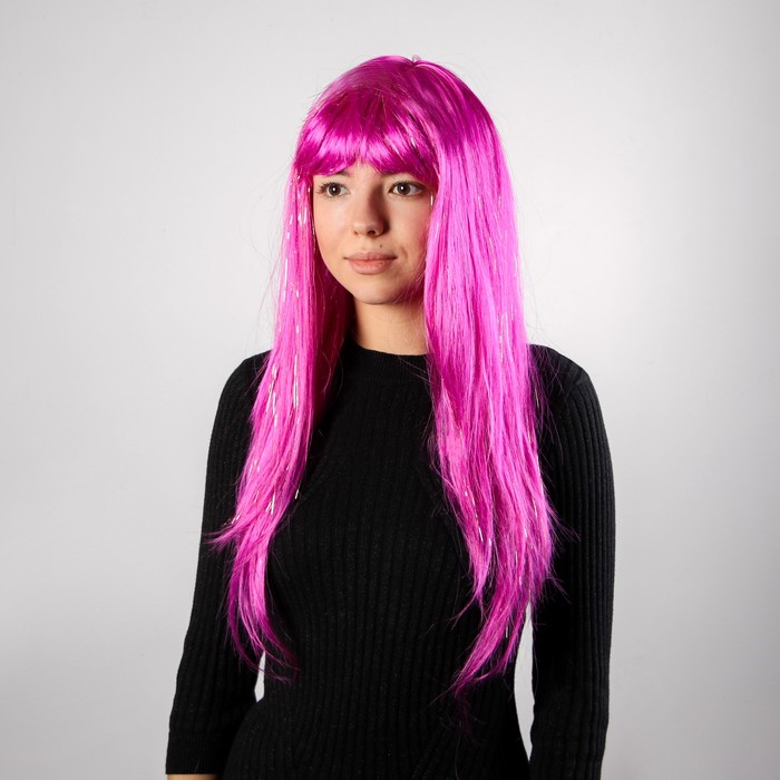 Карнавальный парик "Блеск", цвет фуксия