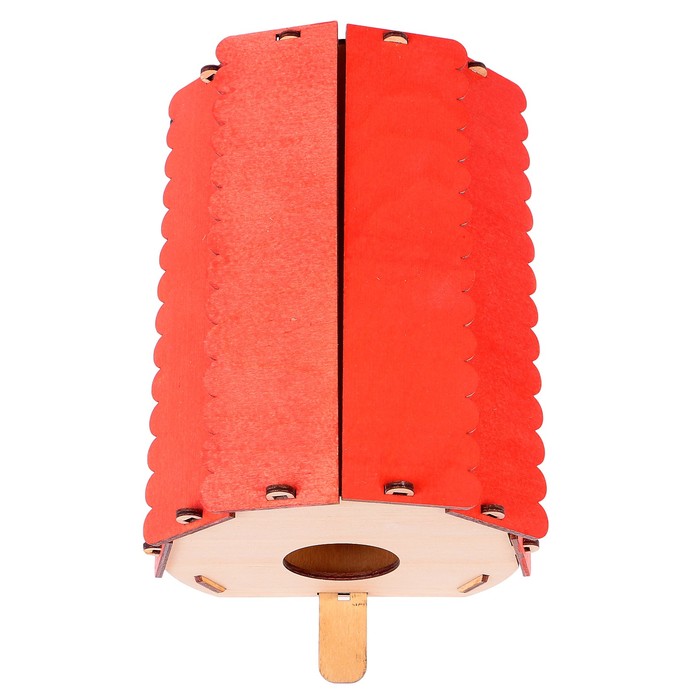 Скворечник "Круглый домик" красная крыша, 24 х 12 х 15