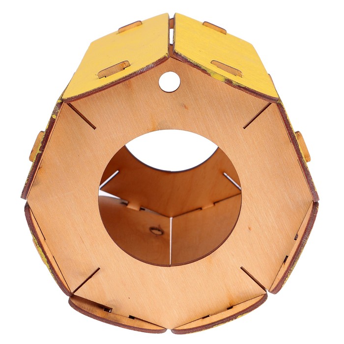 Кормушка "Круглый домик" жёлтая крыша