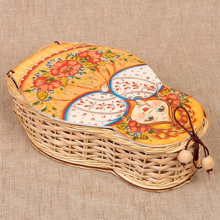 Футляр подарочный «Матрёшка Настенька», средняя, ива 15х6х25 см