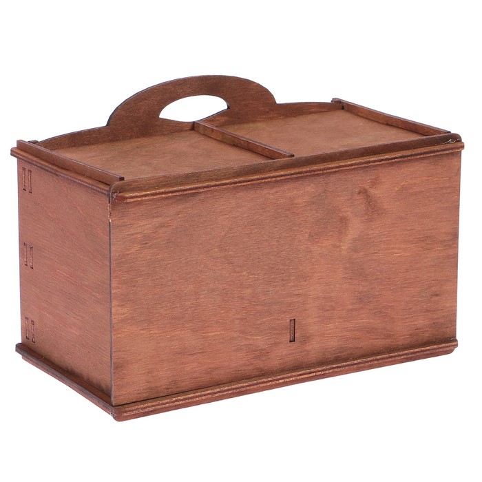 Чайный домик «Листочки», на 2 отдела, с выдвижной крышкой, 11,3х20х14 см