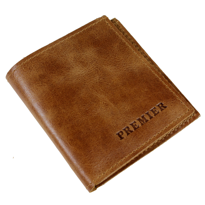 Кошелек мужской без застёжки, натуральная кожа, цвет коричневый