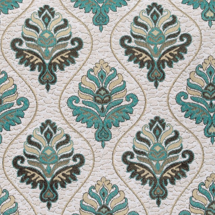 Накидка на кресло "Этель" Барокко бирюзовый 70*160 см