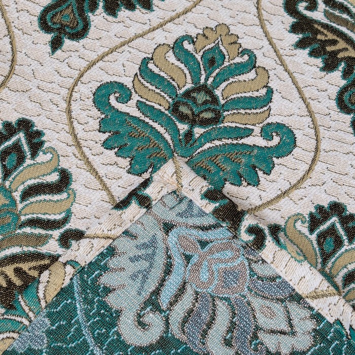 Накидка на кресло "Этель" Барокко бирюзовый 70*160 см