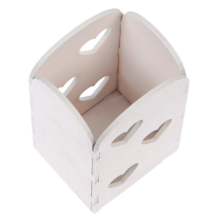 Карандашница «Сердечки», 7х6х10,5 см, белая