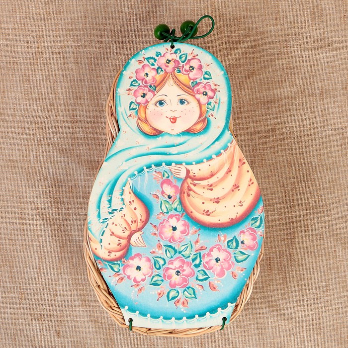 Футляр подарочный «Матрёшка - весна», средняя, ива 15х6х25 см