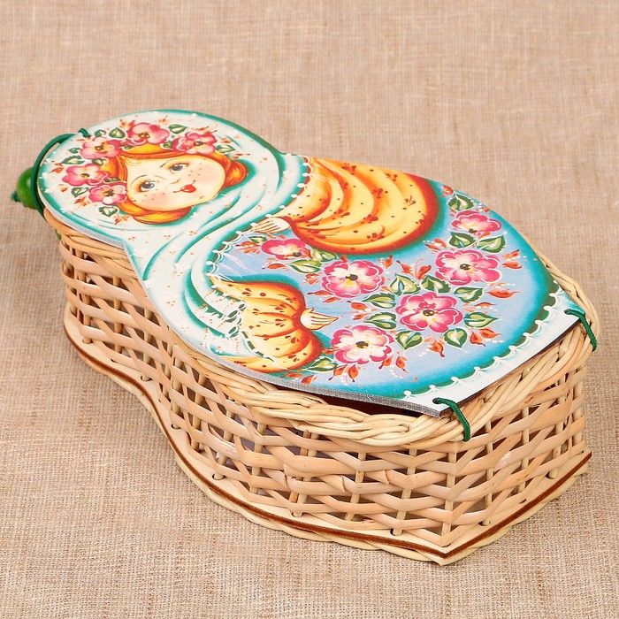 Футляр подарочный «Матрёшка - весна», малая, ива 12х5х20 см