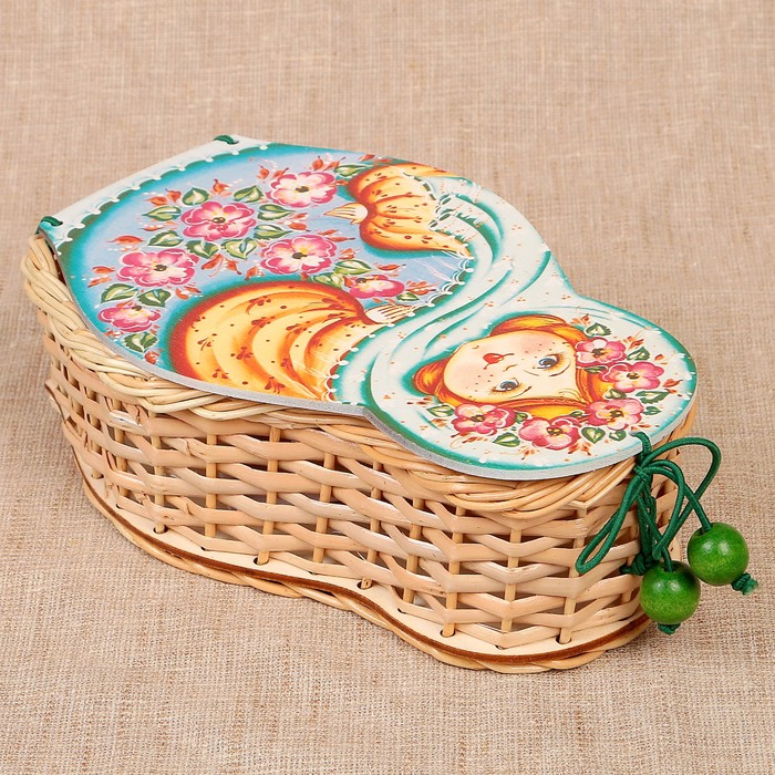 Футляр подарочный «Матрёшка - весна», малая, ива 12х5х20 см