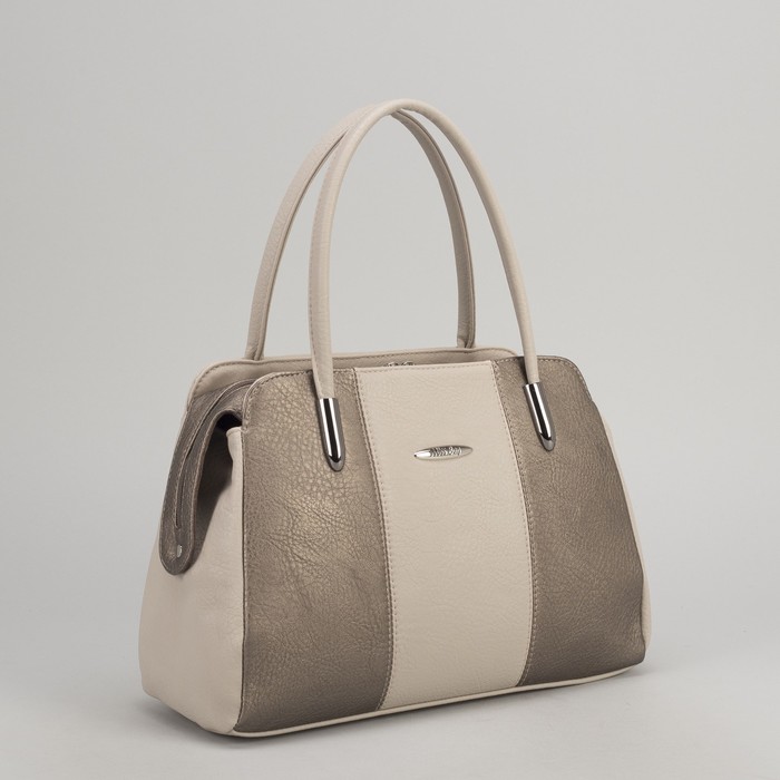 Сумка женская, отдел на молнии, наружный карман, цвет коричневый/чёрный