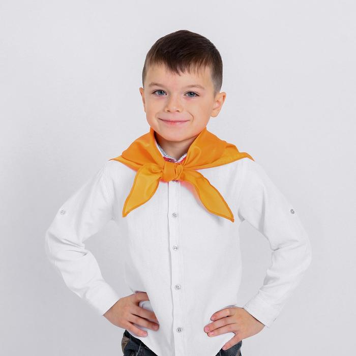 Галстук пионерский, цвет оранжевый пионерский галстук пионер сатин 30 х 100 см цвет красный набор 5 шт
