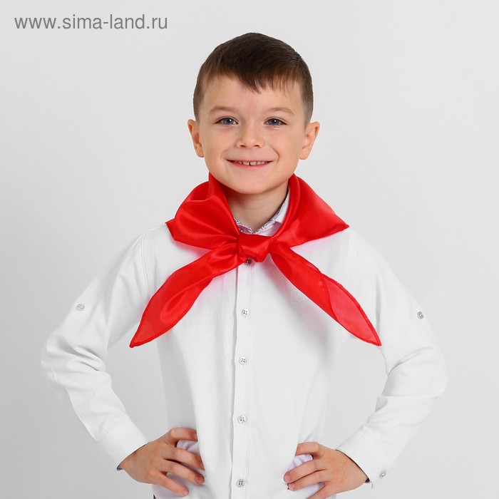 Галстук пионерский, цвет красный пионерский галстук пионер сатин 30 х 100 см цвет красный набор 5 шт