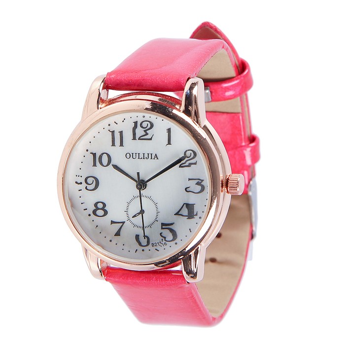 Часы наручные женские, циферблат белый, ремешок из кожзаменителя, микс