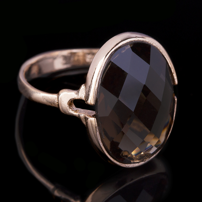 Кольцо бижар "Хьюстон", размер 16,5, цвет коричневый в золоте