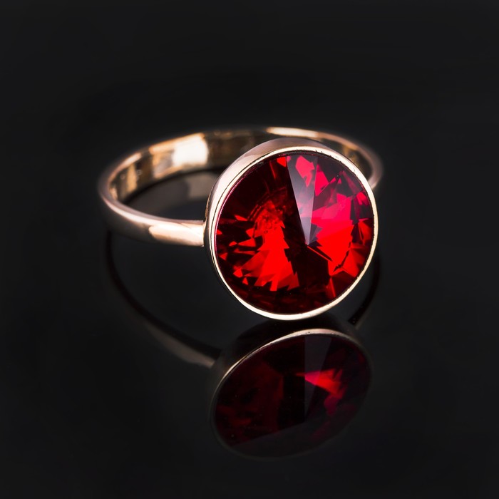 Кольцо бижар "Ночь", размер 19,5, цвет красный в золоте
