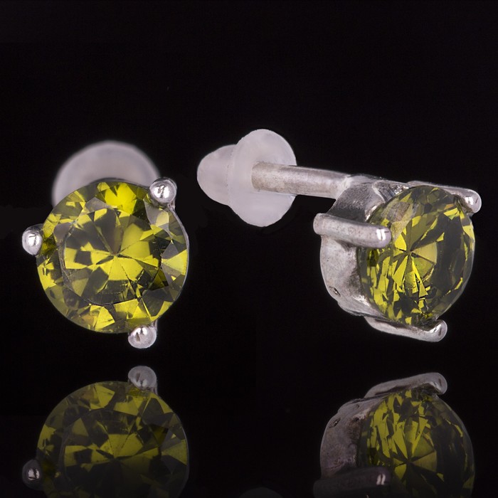 Серьги бижар "Римма", цвет зелёный в серебре