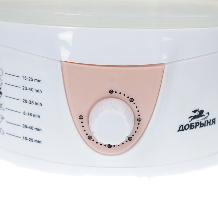 Пароварка электрическая "Добрыня" DO-3201, 600 Вт, 2 чаши, 5 л, белая