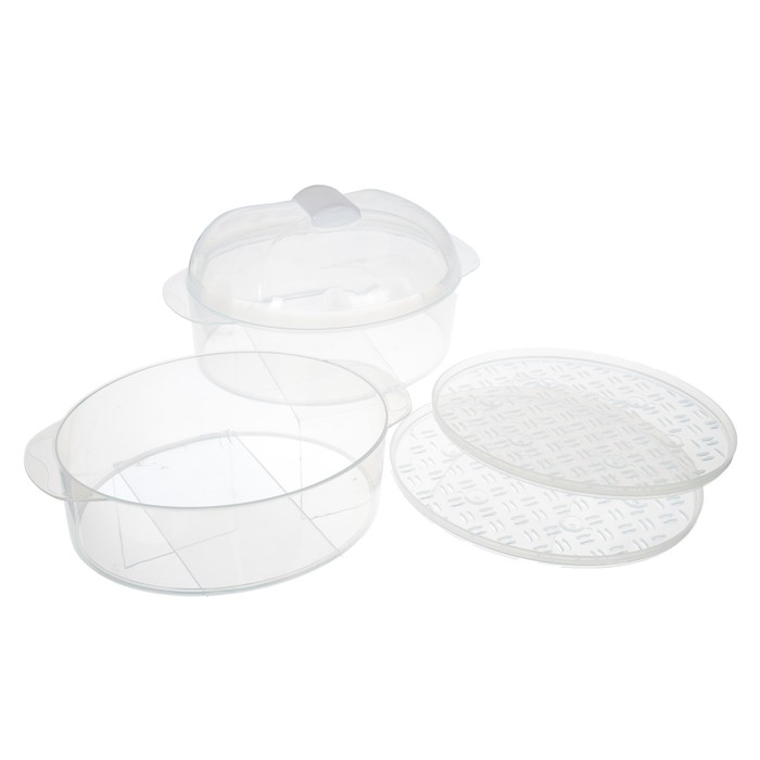 Пароварка электрическая "Добрыня" DO-3201, 600 Вт, 2 чаши, 5 л, белая