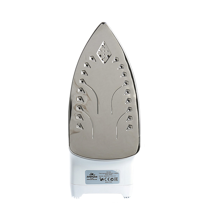 Утюг электрический "Добрыня" DO-3103, 2200 Вт, нержавеющая сталь, паровой удар, бело-красный