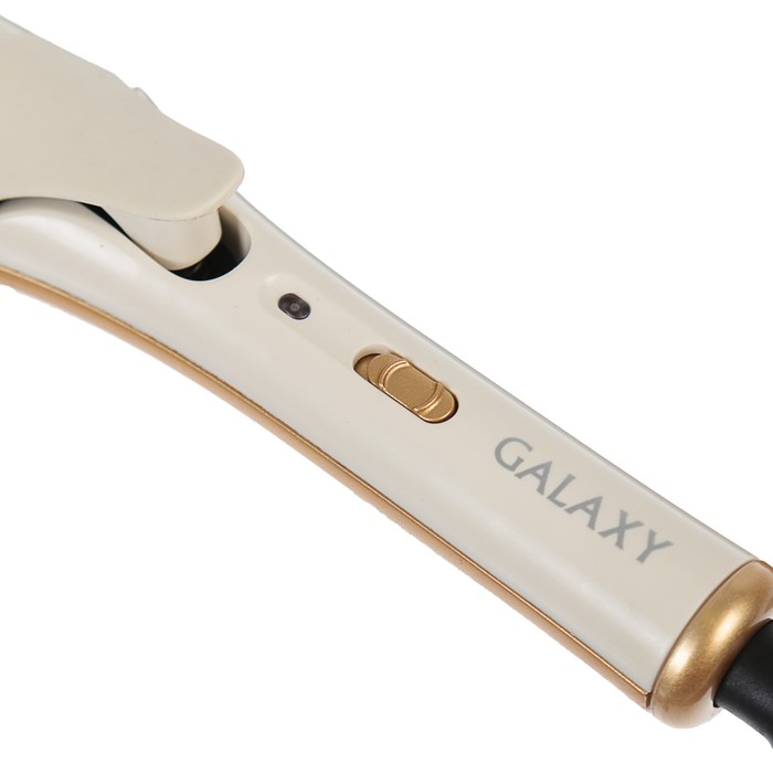 Плойка Galaxy GL 4502, 40 Вт, керамическое покрытие, насадка гофре, белая