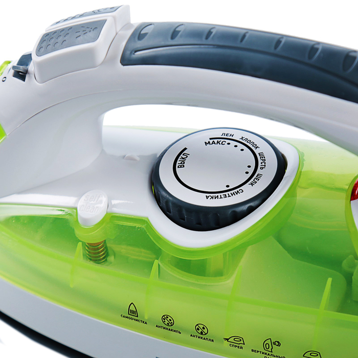 Утюг DELTA LUX DL-350, 2200 Вт, керамическая подошва, зеленый