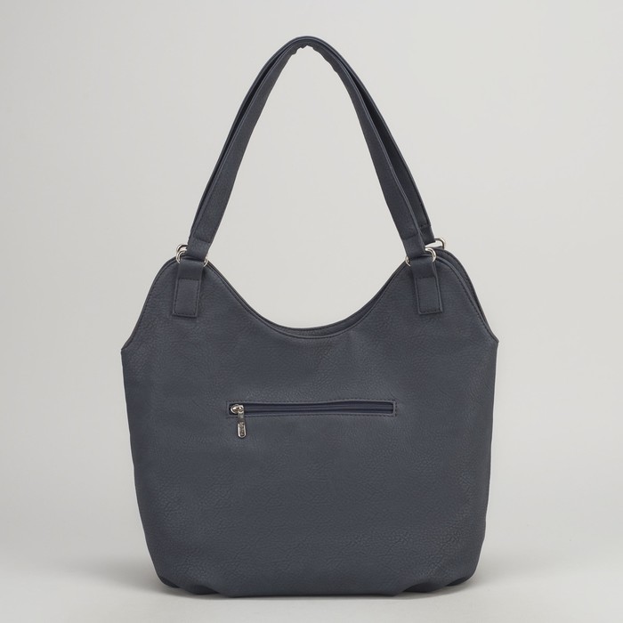 Сумка женская, отдел на молнии, наружный карман, цвет чёрный/синий