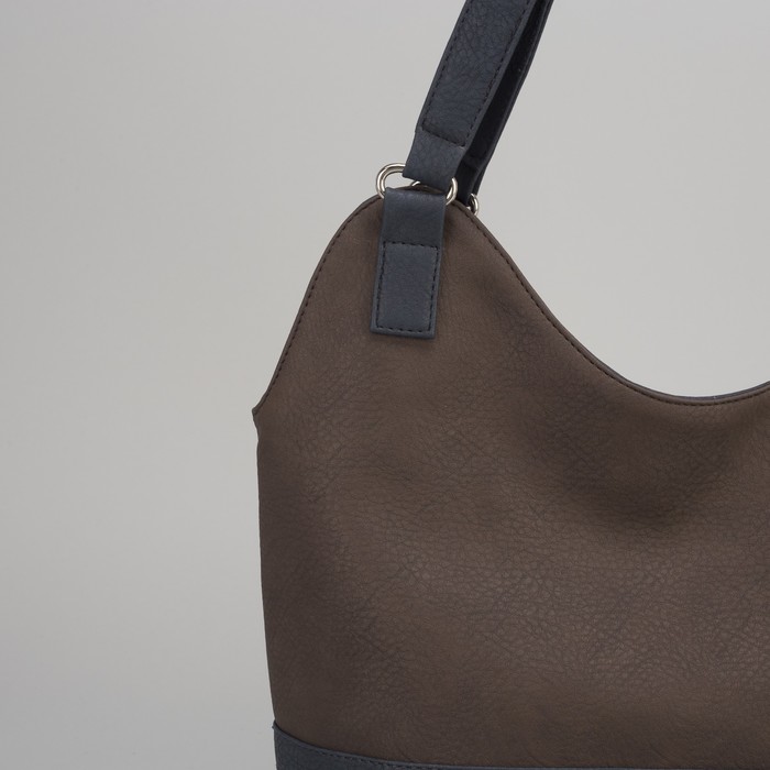 Сумка женская, отдел на молнии, наружный карман, цвет чёрный/синий