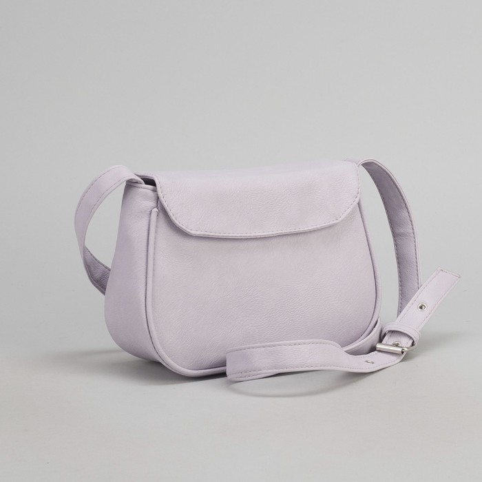 Сумка женская, отдел на клапане, длинный регулируемый ремень, цвет сиреневый