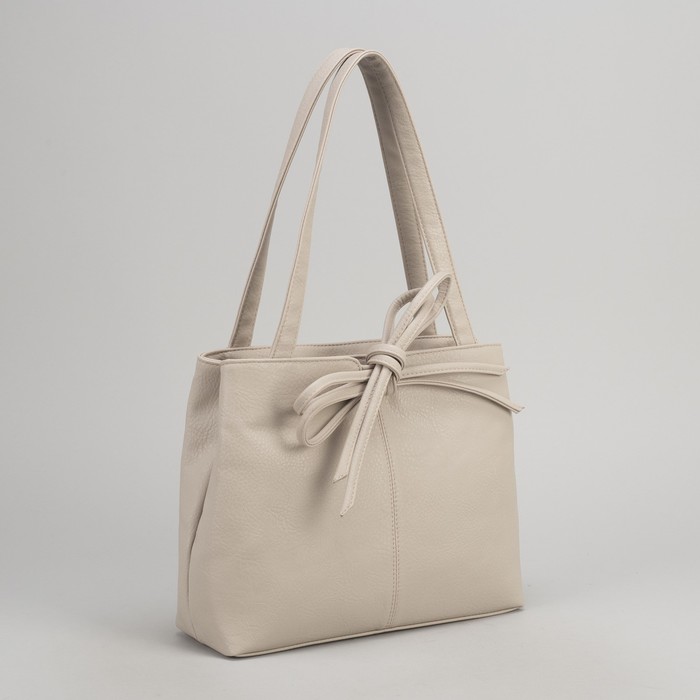 Сумка женская, отдел на молнии, наружный карман, цвет бежевый