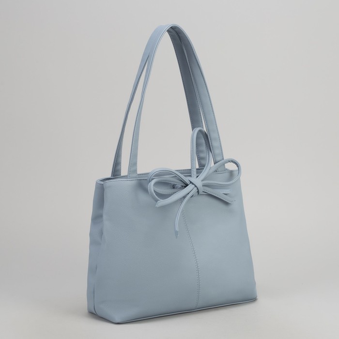 Сумка женская, отдел на молнии, наружный карман, цвет голубой