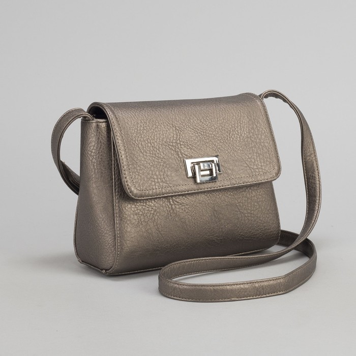 Сумка женская, отдел на клапане, регулируемый ремень, цвет коричневый