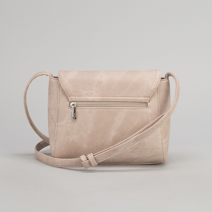 Сумка женская, отдел на клапане, регулируемый ремень, цвет пудровый