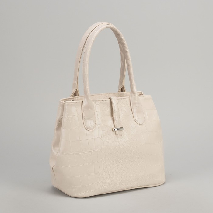 Сумка женская, 2 отдела на молниях, наружный карман, цвет бежевый