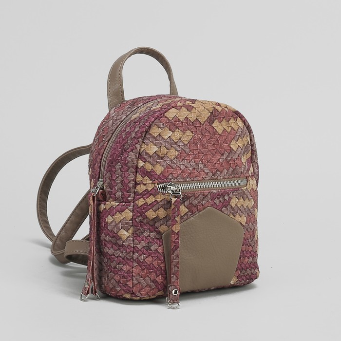 Рюкзак женский "Суок", отдел на молнии, наружный карман, цвет розовый