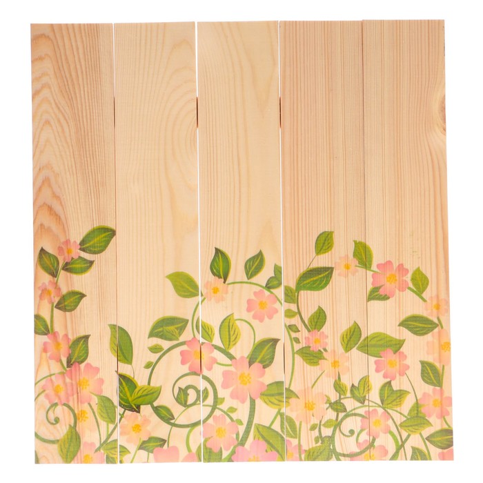 Фотофон из натурального дерева "Цветы", 50х50см