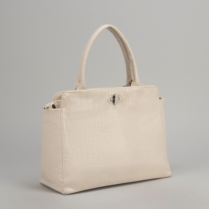 Сумка женская, отдел на молнии, цвет бежевый