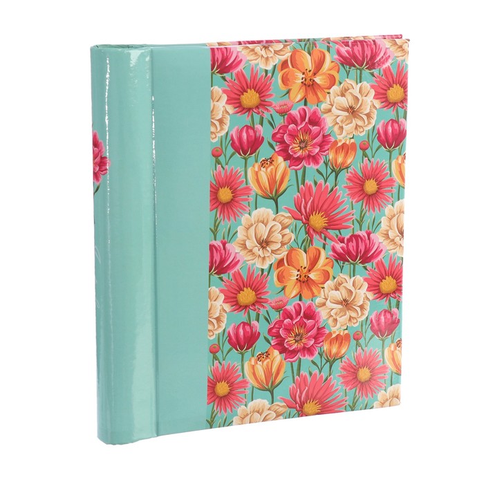 Фотоальбом магнитный 15 листов "Цветы на ярко-голубом" 19,5х16х2 см