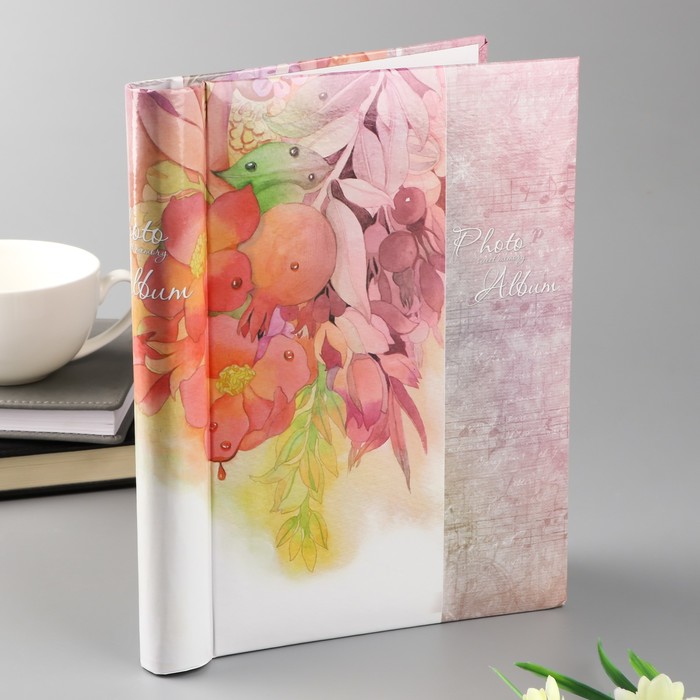 Фотоальбом магнитный 20 листов "Акварельные цветы" 25,5х20х2,8 см