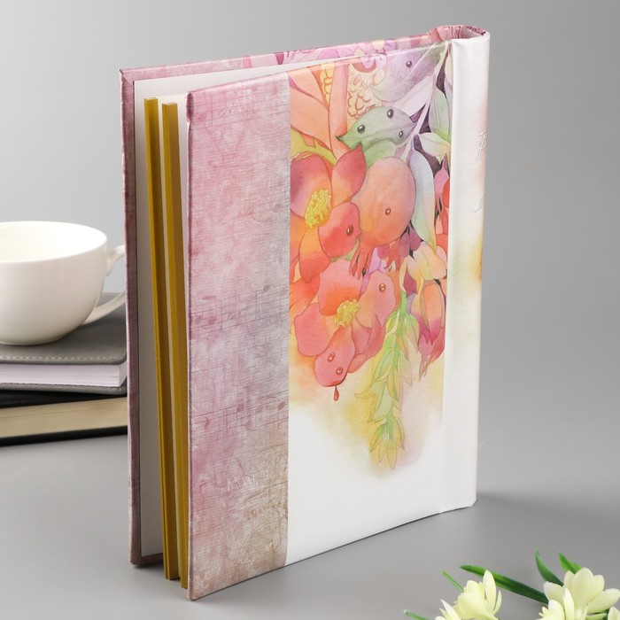 Фотоальбом магнитный 20 листов "Акварельные цветы" 25,5х20х2,8 см