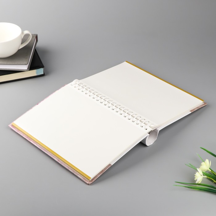 Фотоальбом магнитный 20 листов "Акварельные цветы" 25,5х20х2,8 см