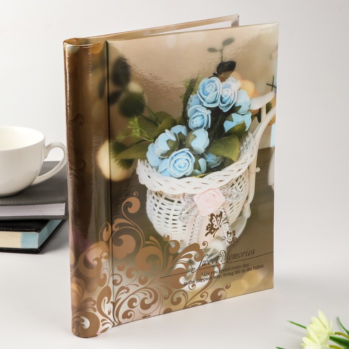 Фотоальбом магнитный 20 листов "Счастливые моменты. Велосипед с цветами" 25,5х20х2,8 см