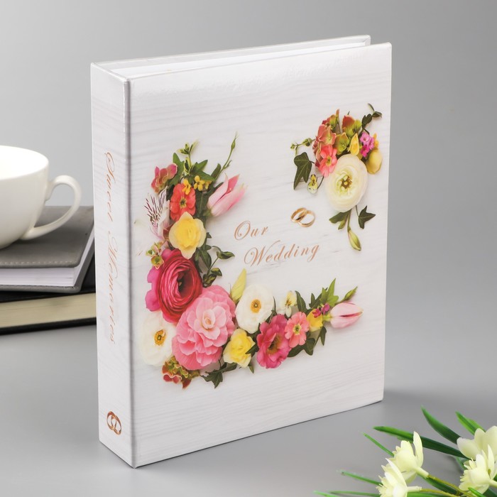 Фотоальбом на 200 фото 10х15 см "Наша свадьба. Пионы" 23х18х5,5 см